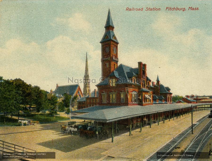 Postcard: Railroad Station, Fitchburg, Massachusetts